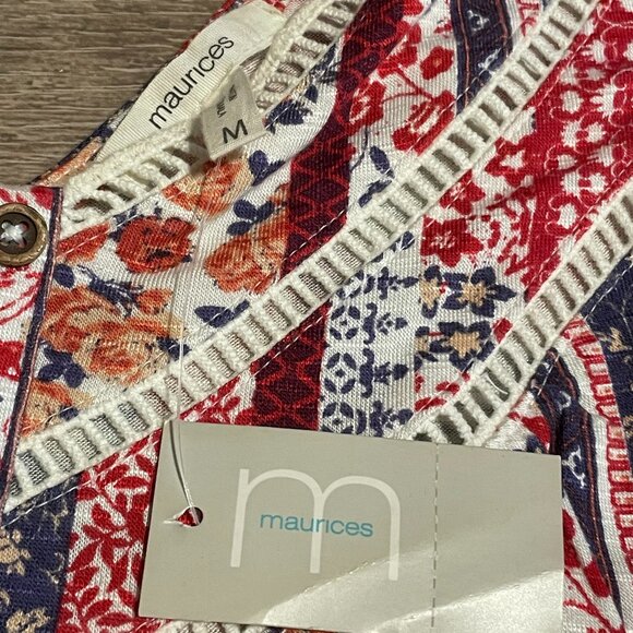 Maurices Red, White & Blue Top Medium - Picture 3 of 4
